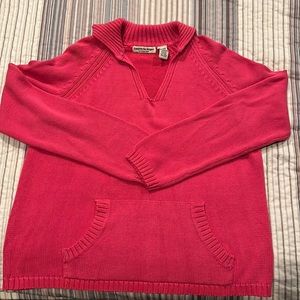 Stephanie Rogers Hot Pink Collared Sweater with Pockets